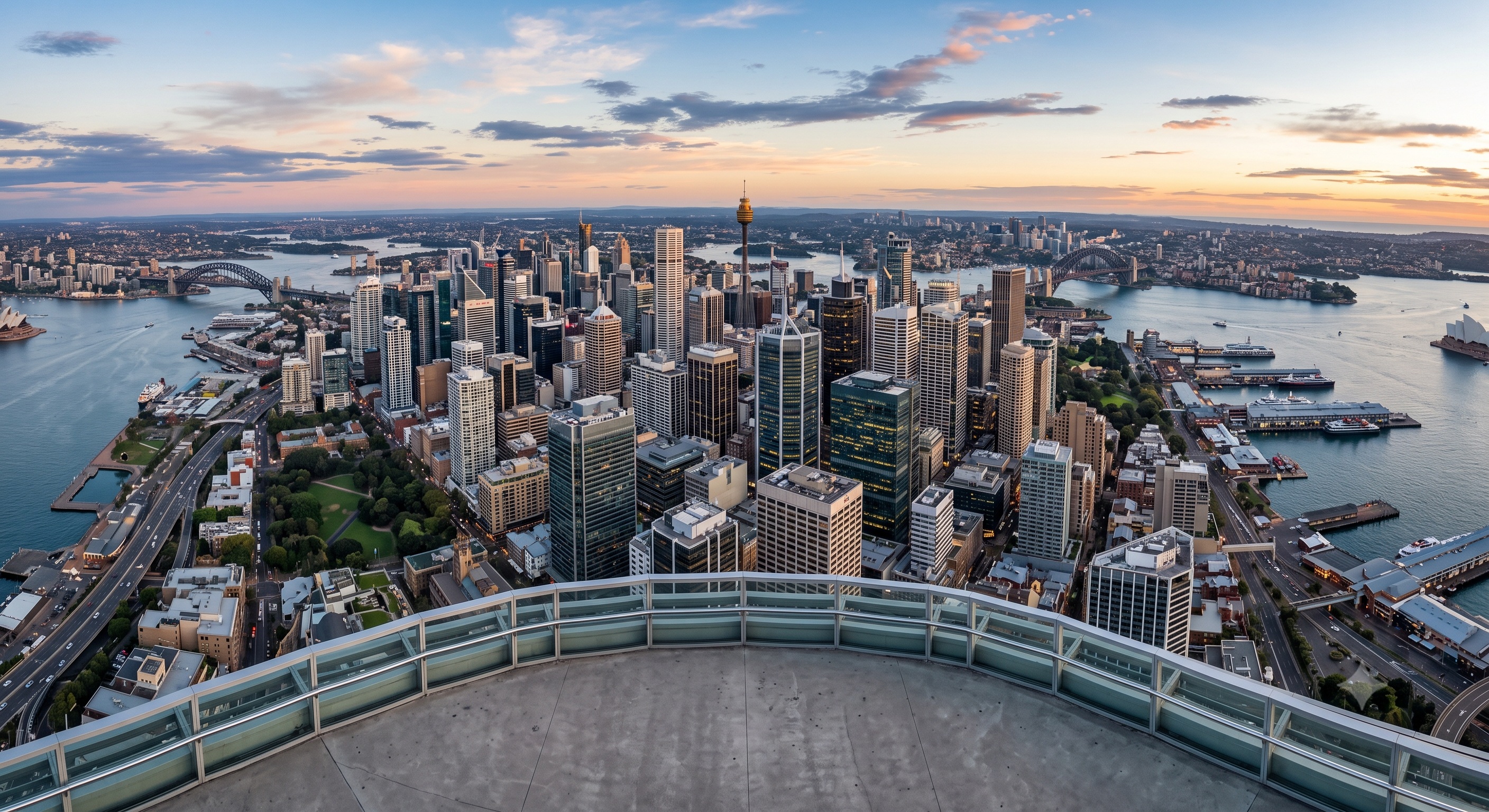 City skyline captured as a single-frame 360 still